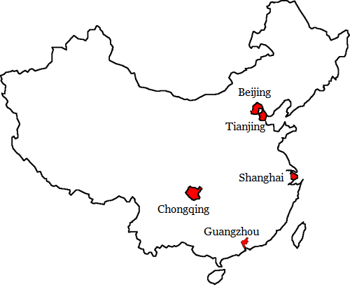 Map China Cities: Cities in China